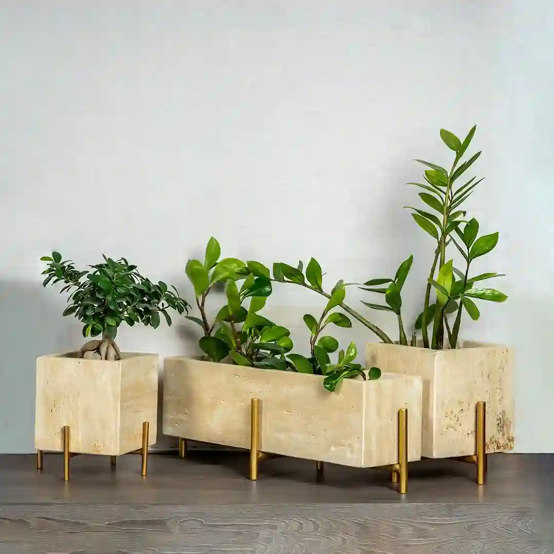 حوض زراعة ترافرتين مستطيل - ساجي - SAJI